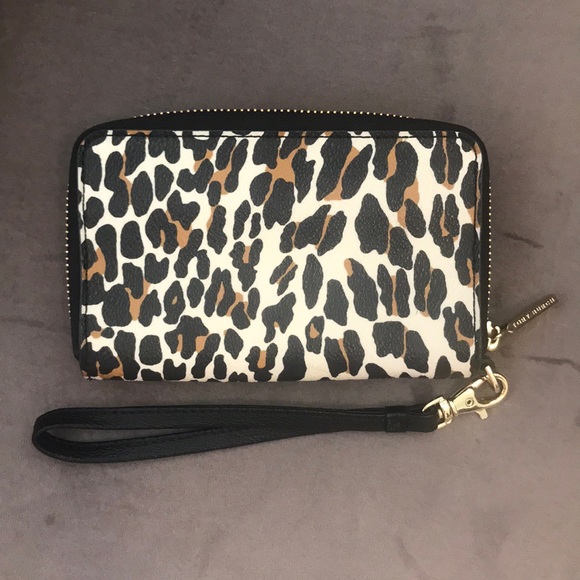 Tory Burch Leopard Leather Wristlet - Picture 2 of 3